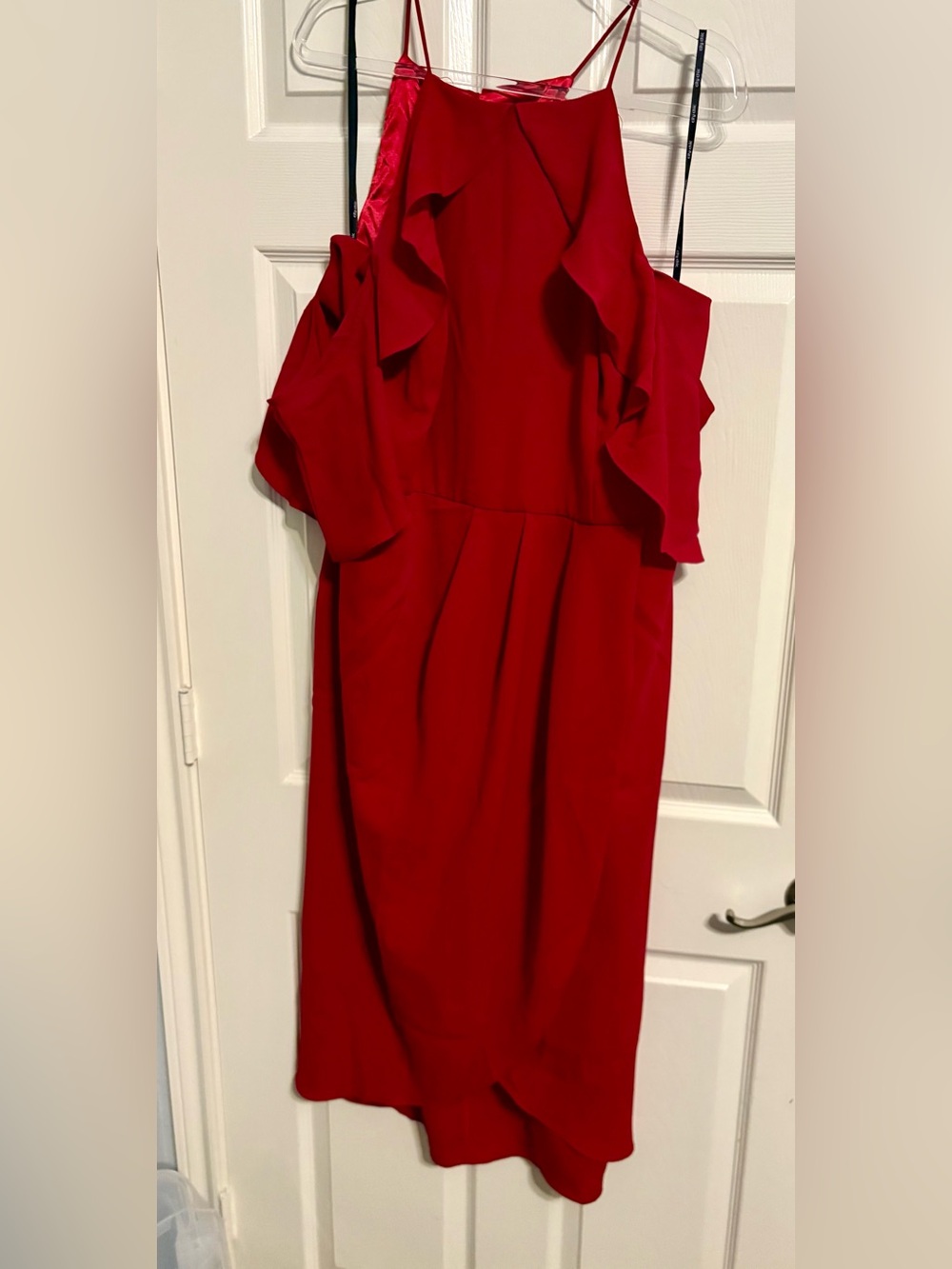 371- NWT City Chic Red Ruffle Midi Dress